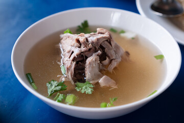 Delicious savory soup local eatery food dish cozy setting close-up view culinary delight