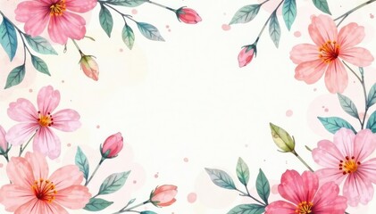 Fototapeta premium Delicate watercolor floral pattern, soft pastel hues, subtle details, wallpaper, serene