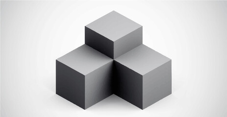 Vector Abstract geometric shape from gray cubes.