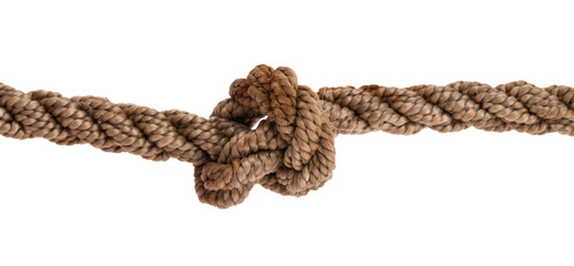 Old rope isolated on white background.