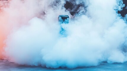 Obraz premium Smoky car burnout, dark studio