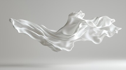 White silky fabric flowing in studio, concept for design, background, decoration