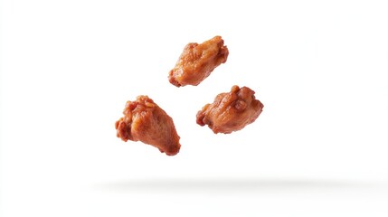 Juicy chicken thighs levitating on a pure white background, ready for cooking inspiration.