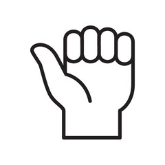 Hand fist icon. Fighting spirit symbol. 