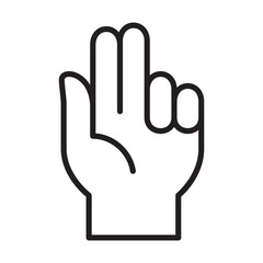 Two finger icon. Number two finger hand sign. Peace symbol.