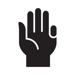 Hand four finger icon. Number four hand sign. Four finger gesture.