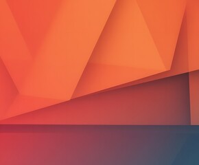 Obraz premium Geometric Harmony: A vibrant composition featuring a blend of warm oranges and cool blues, with overlapping geometric shapes, creating depth and visual interest. 