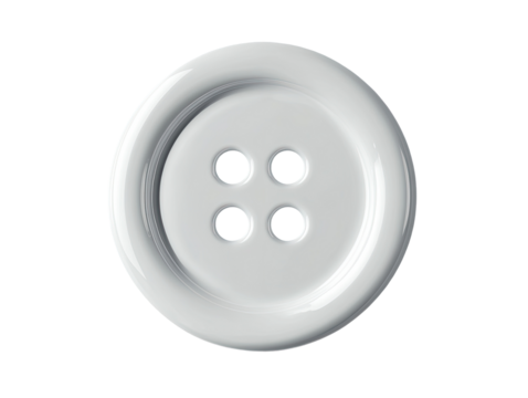 Round white button with four small holes