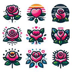Rose Vector Illustrations Floral Logos and Designs