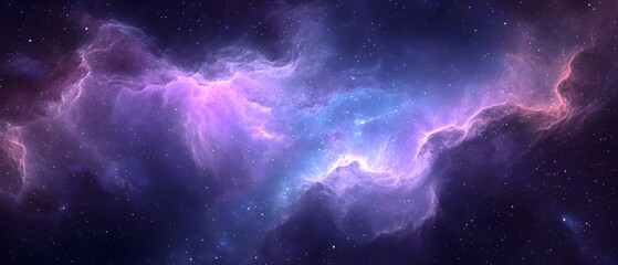 Fototapeta premium Mesmerizing Cosmic Nebula Texture in Vivid Purples and Blues
