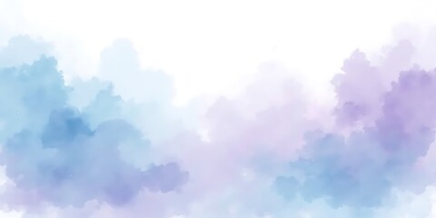 Serene Sky Palette: An ethereal composition of watercolor hues. Soft, overlapping clouds of pastel blue and lavender create a serene and dreamy ambiance.