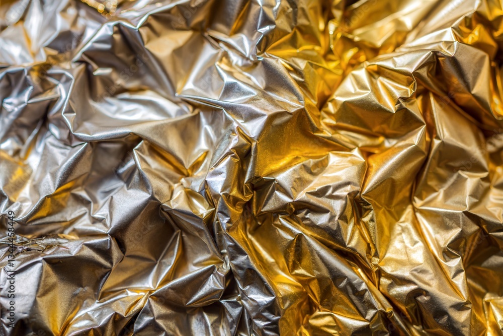 Canvas Prints crumpled gold and silver foil texture abstract background