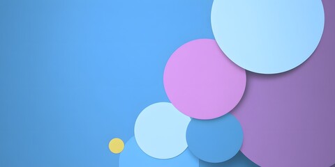 Abstract Circles: A captivating, abstract composition of overlapping circles in soft, pastel hues of blue, purple, and pink creating a modern and artistic display.