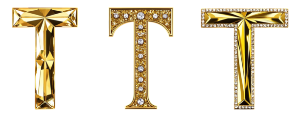 T gold crystal letter 3d t png clipart cutout transparent isolated