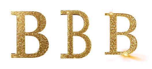 B gold glitter letter b png clipart cutout transparent isolated