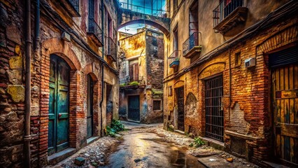 Fototapeta premium Valencia Spain Old Market Urban Exploration Photography - Crumbling Walls, Hidden Corners