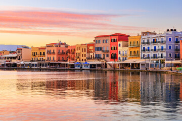 Crete, Greece. Old Venetian Port of Chania.