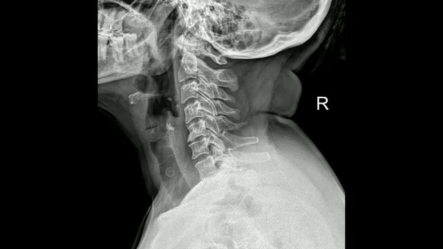  Neck X-Ray Showing Cervical Spine and Disc Alignment