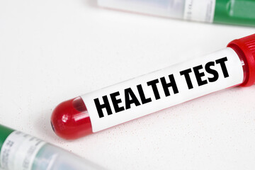 Obraz premium health test title text of medical analysis