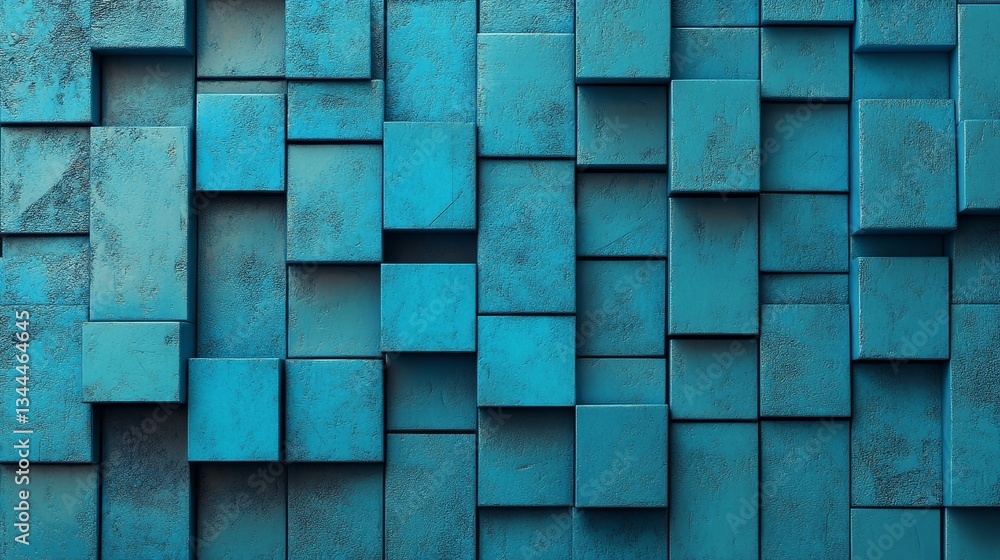 Aufkleber innovative technology is represented through transparent shapes on a blue surface in this 3d renderi