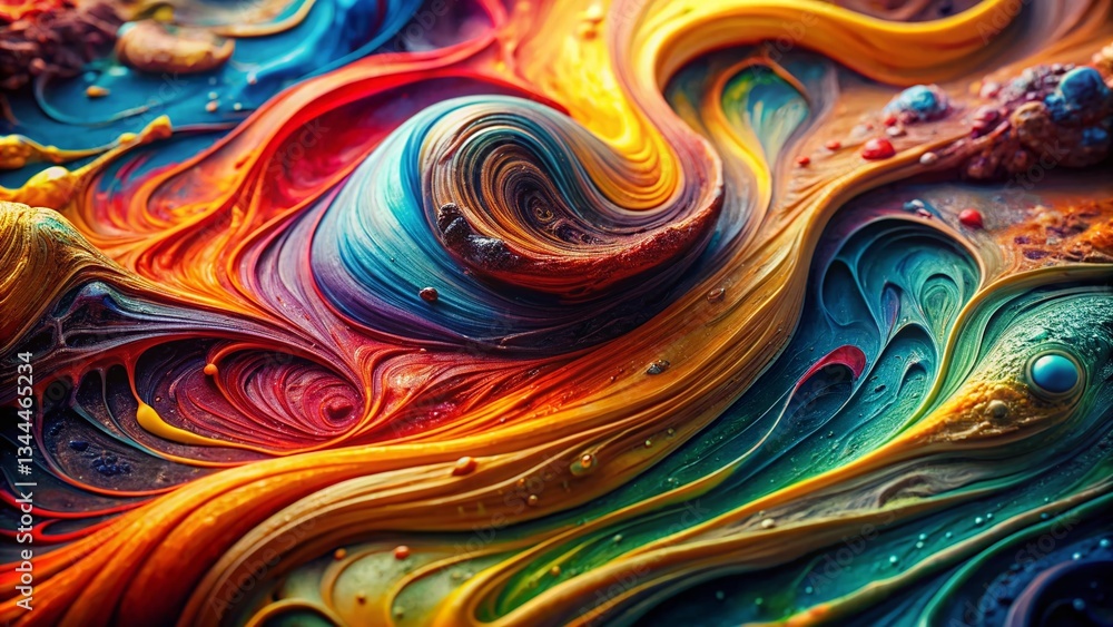 Poster vibrant abstract texture background: colorful swirls and patterns