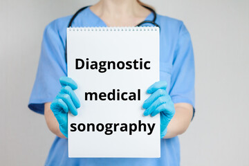 Diagnostic medical sonography inscription text general medical topics