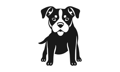 Fototapeta premium Dog logo template. Black and white silhouette of a dog. Symbol of loyalty, strength and protection