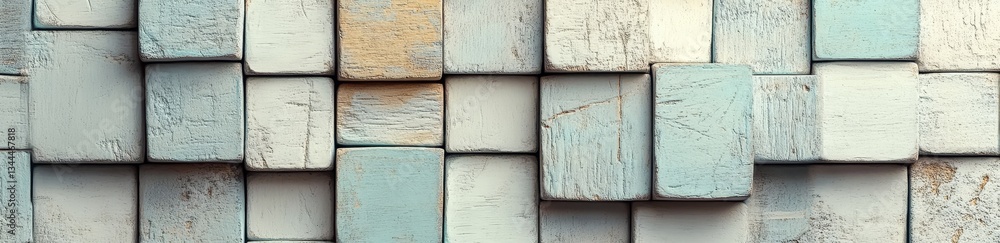 Poster innovative tech background featuring a 3d render of white and grey, multisized cubes arranged with p