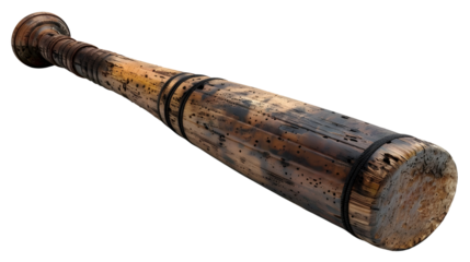 Detailed Wooden Bat with Unique Grain Patterns and Distinct Design