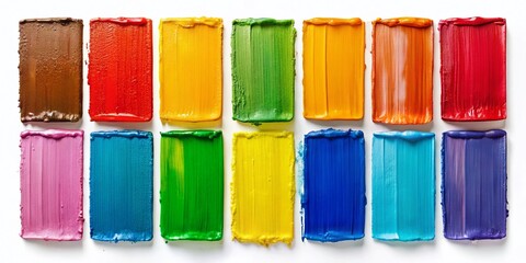 Vibrant Color Palette Swatches on White Background for Artists & Designers