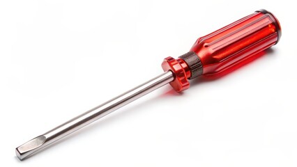 Red Screwdriver on White Background