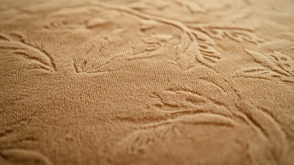 Beige Embossed Floral Fabric Texture