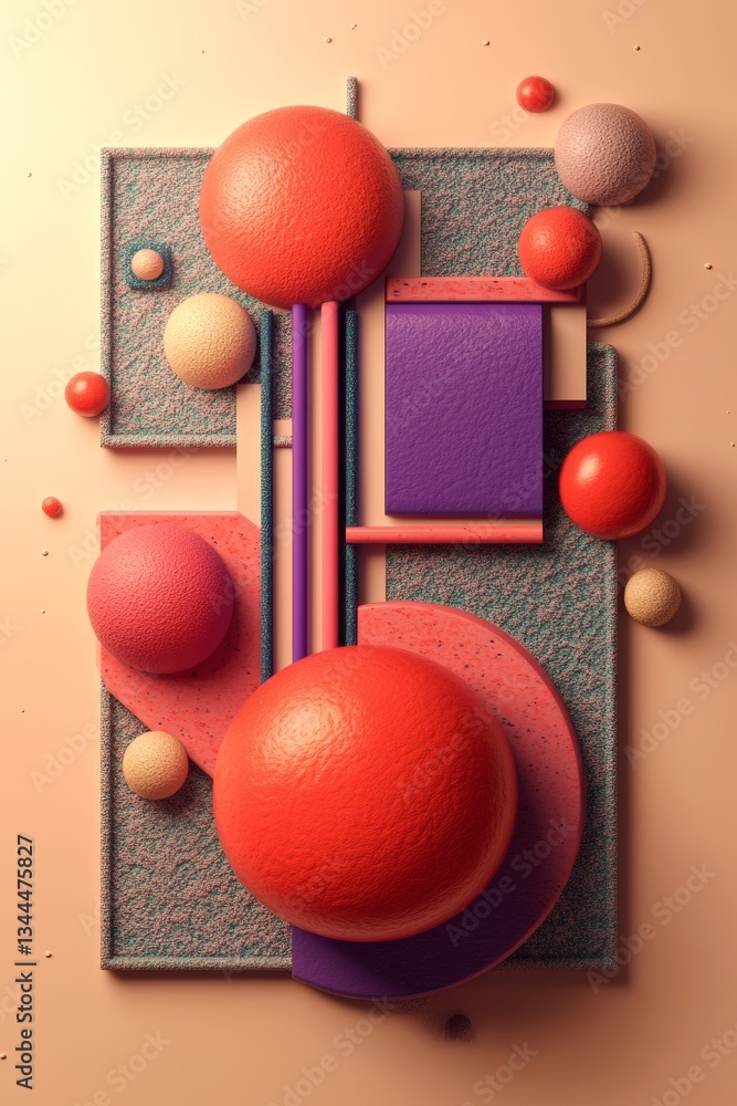 Aufkleber the image features a 3d graph with multiple colors on a pink backdrop