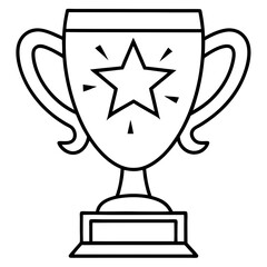 Trophy of Success Line Art Vector Design