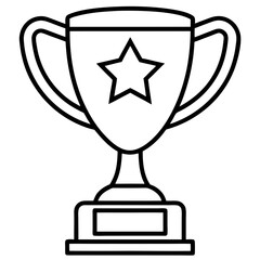 Trophy of Success Line Art Vector Design