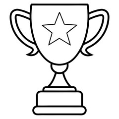 Trophy of Success Line Art Vector Design