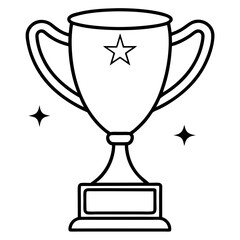 Trophy of Success Line Art Vector Design