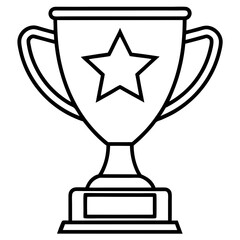 Trophy of Success Line Art Vector Design