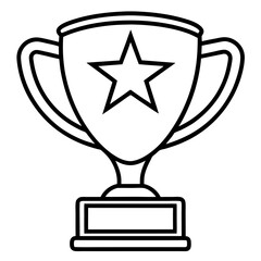 Trophy of Success Line Art Vector Design