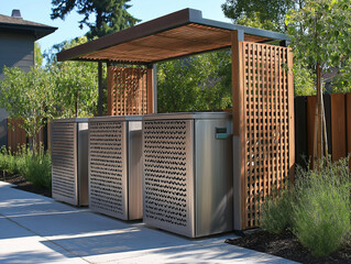 Metal enclosure for garbage cans