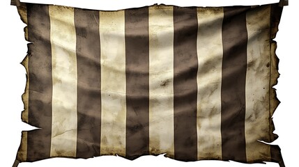 Vintage, aged striped flag with torn edges for decoration or pirate themed events