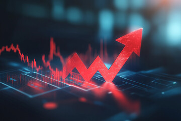 Modern technology, chart and graph generated with AI