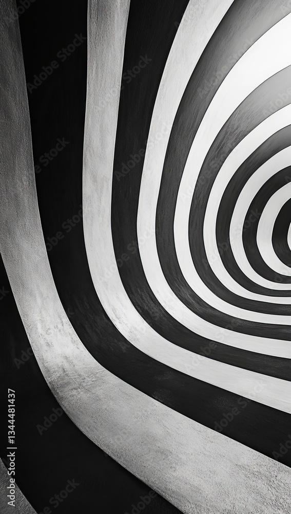 Poster the image features a 3d rendering of a spiral shape on a black backdrop