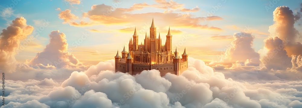 Poster a lost kingdom hidden in the clouds, floating above the world