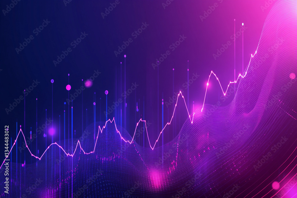 Poster financial chart graphs diagrams and indicators generated with ai