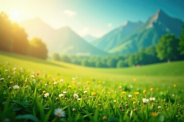 Subtle gradient seamlessly transitions into a blurred natural landscape , material, visual, stock