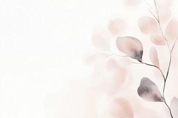 delicate watercolor floral abstraction with soft pastel hues and fluid shapes creating ethereal and tranquil atmosphere