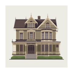 Charming House Concept Vector Illustration