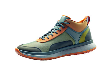 Stylish Multicolored HighTop Sneaker Design Modern Athletic Footwear