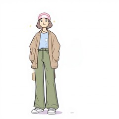 A girl wearing a pink hat